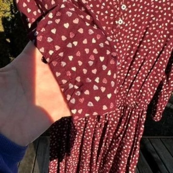 Abercrombie & Fitch Big Kid Size Medium Shorts Burgundy Heart Romper Henley - Picture 6 of 10